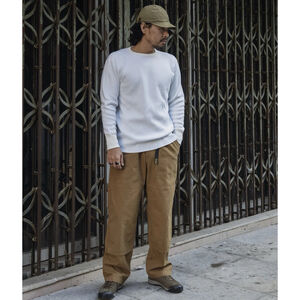 Non Stock Waffle Thermal Shirt 400g 100% Cotton Crew Neck Men L🇺🇸ship